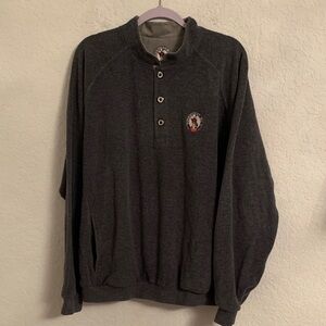 Straight Down Pinehurts 1907 Men's Golf Gray Sweater with Button Collar Size XL